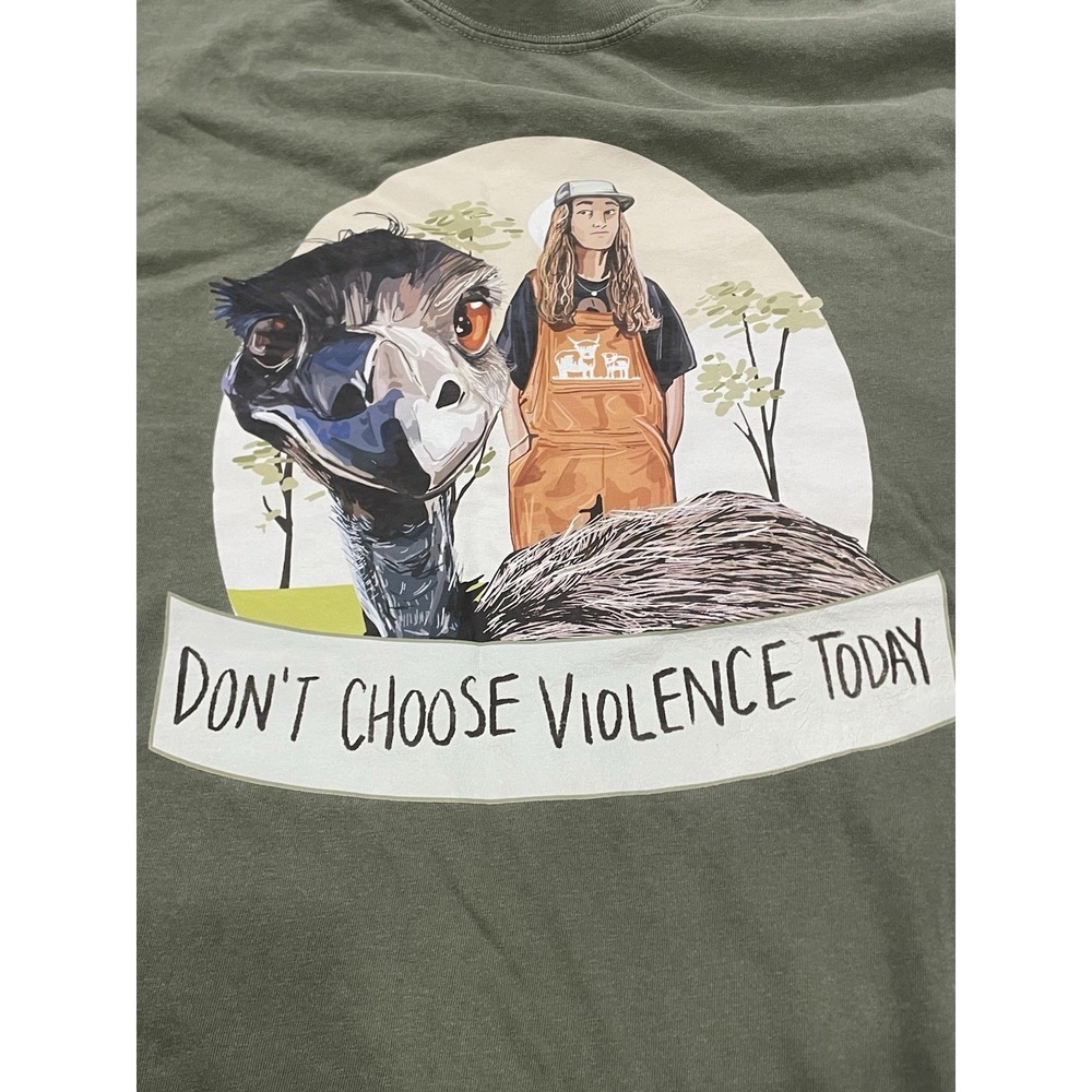 Comfort Colors Graphic Tee 3XL Don't Choose Violence Today Positive Tshirt Gray‎